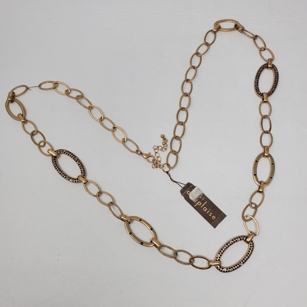Carol Dauplaise Gold Tone Chain Link Necklace Tags attached  36"